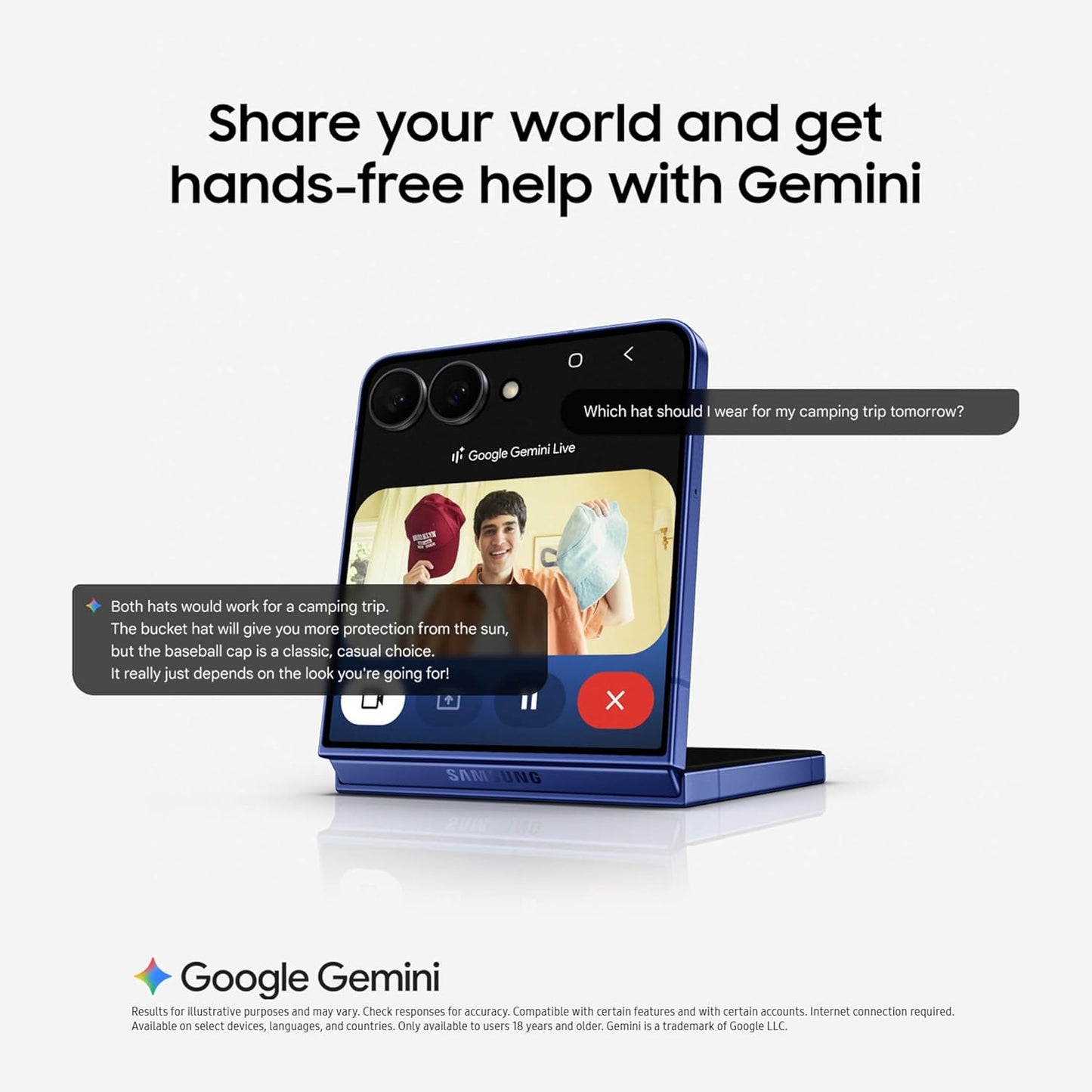 Galaxy Z Flip7 Cell Phone, 512GB AI Smartphone, Unlocked Android, Long Battery Life, 2025, Blue Shadow