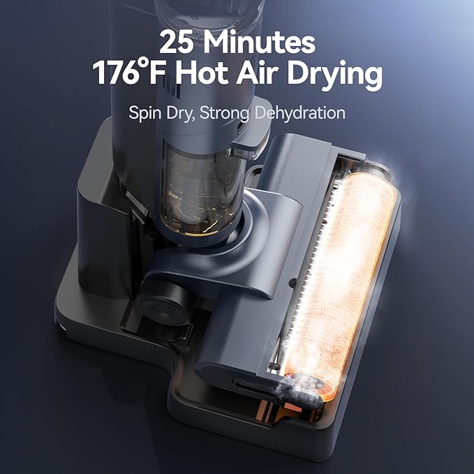 Wet Dry Vacuum Cleaner,Vacuum Mop, Three Sided Cleaning,Hot Water Self-Cleaning,Hot Air Drying,Tangle-Free,Smart Hard Floor Cleaner Machine with Powerful Suction