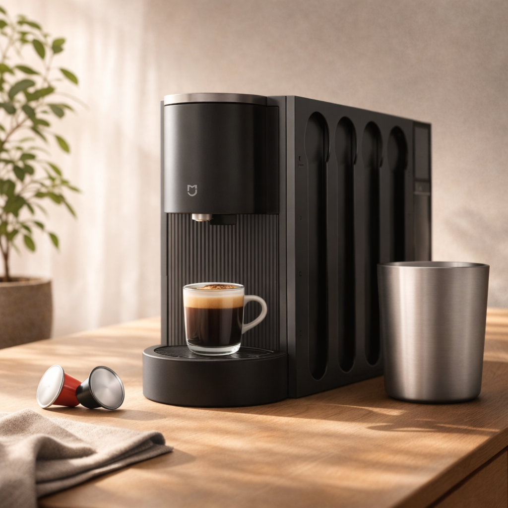 Automatic Capsule Coffee Machine with 19-Bar Pressure, Fast Heat-Up, Adjustable Cup Size, Magnetic Capsule Holder