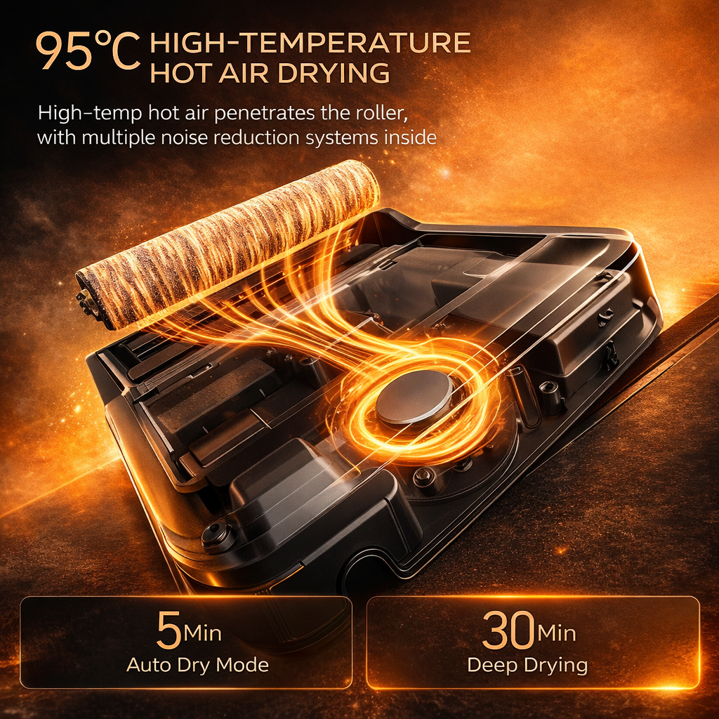 Steam Vacuum Mop, Hot Steam Floor Cleaner with Powerful Suction, Self-Cleaning Brush, Edge-to-Edge Cleaning for Hard Floors