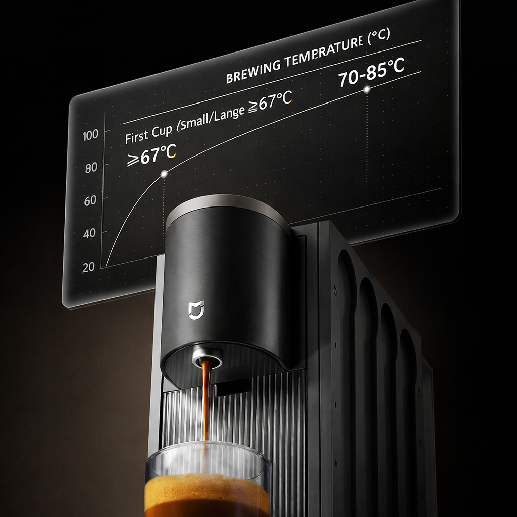 Automatic Capsule Coffee Machine with 19-Bar Pressure, Fast Heat-Up, Adjustable Cup Size, Magnetic Capsule Holder