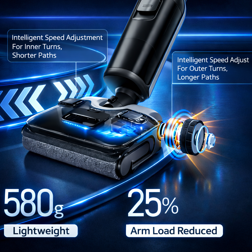 Steam Vacuum Mop, Hot Steam Floor Cleaner with Powerful Suction, Self-Cleaning Brush, Edge-to-Edge Cleaning for Hard Floors