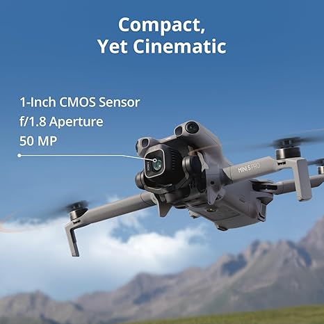 Ultra-Light & Foldable Drone with Camera, 1-Inch CMOS, Omnidirectional Obstacle Sensing, ActiveTrack 360°, 225° Gimbal Rotation, 20km Transmission, 4K Drone for Beginners