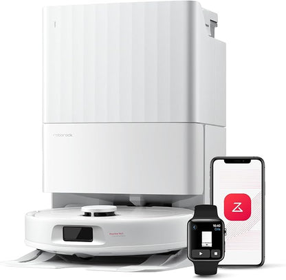 Qrevo Series Robot Vacuum and Mop, 8000Pa Suction, Upgraded from Qrevo S, Anti-Tangle Brush, Smart Obstacle Avoidance, Auto Mop Washing, All-in-One Dock, 200RPM Spinning Mops, White(QV 35A)