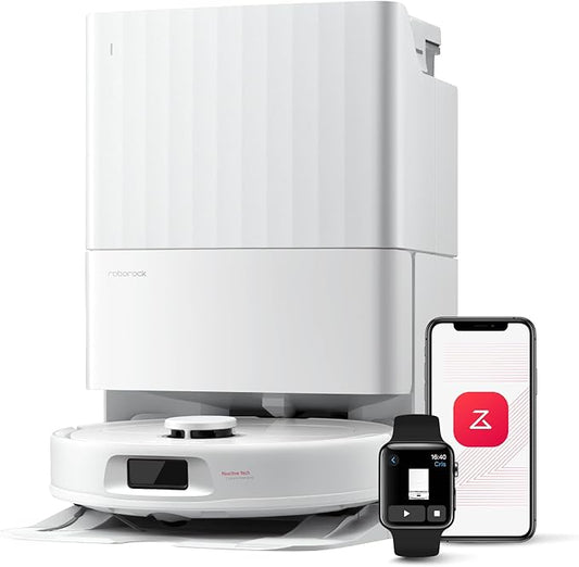 Qrevo Series Robot Vacuum and Mop, 8000Pa Suction, Upgraded from Qrevo S, Anti-Tangle Brush, Smart Obstacle Avoidance, Auto Mop Washing, All-in-One Dock, 200RPM Spinning Mops, White(QV 35A)