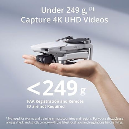 Mini 4K Camera Drone Combo, Drone with 4K UHD Camera for Adults, Under 249 g, 3-Axis Gimbal Stabilization, 10km Video Transmission, Auto Return, 2 Batteries for 62-Min Max Flight Time, QuickShots