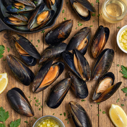 Frozen Blue Mussels in Half Shell – All Natural Rope Cultured | PanaPesca