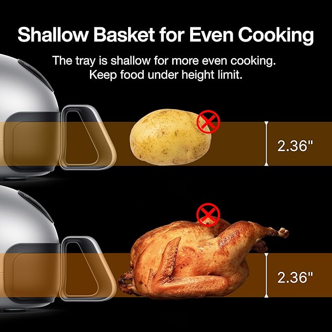 2 Air Fryer, Extra Large Airfryer with Superior Airflow, Self-cleaning Smart Digital Fryer with PFAS free Basket for Quick Easy Meals, Fits a 12" Pizza or 4-Slice Toast