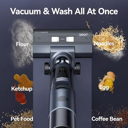 Wet Dry Vacuum Cleaner,Vacuum Mop, Three Sided Cleaning,Hot Water Self-Cleaning,Hot Air Drying,Tangle-Free,Smart Hard Floor Cleaner Machine with Powerful Suction