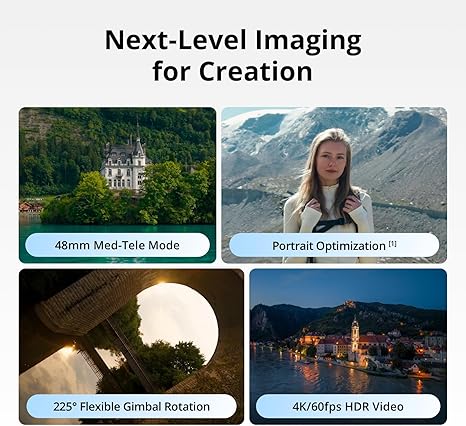 Ultra-Light & Foldable Drone with Camera, 1-Inch CMOS, Omnidirectional Obstacle Sensing, ActiveTrack 360°, 225° Gimbal Rotation, 20km Transmission, 4K Drone for Beginners