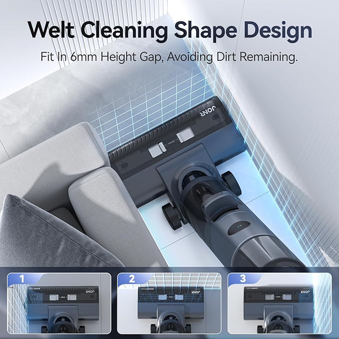 Wet Dry Vacuum Cleaner,Vacuum Mop, Three Sided Cleaning,Hot Water Self-Cleaning,Hot Air Drying,Tangle-Free,Smart Hard Floor Cleaner Machine with Powerful Suction