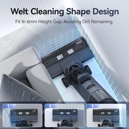 Wet Dry Vacuum Cleaner,Vacuum Mop, Three Sided Cleaning,Hot Water Self-Cleaning,Hot Air Drying,Tangle-Free,Smart Hard Floor Cleaner Machine with Powerful Suction