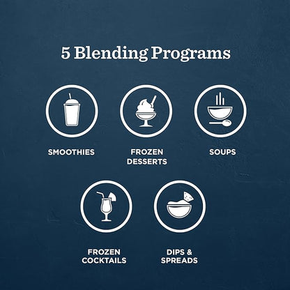 X4 Blender with Five Blending Programs, Self-Cleaning Program, Professional-Grade Blender for Smoothies, Soups & More, Stainless-Steel Blades, 48 Oz Container, Brushed Stainless