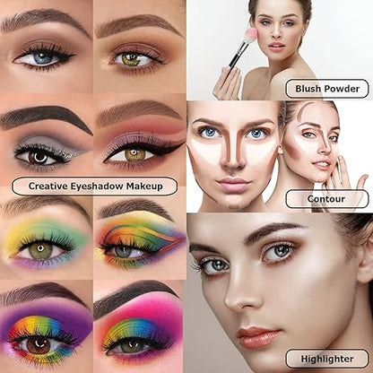 Eyeshadow Palette with 15Pcs Brushes Makeup Set, Pigmented 86 Colors Make Up Sets Valentine's Gift, Matte Shimmer Glitter Eye Shadow Pallet Highlighter Contour Blush Powder Brush Beauty Kit