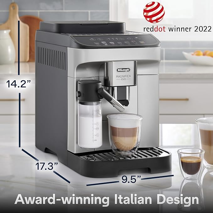 Automatic Espresso & Coffee Machine with Auto Milk Frother, Built-in Grinder & Auto-Clean Function - For Latte, Cappuccino, Americano, Iced Coffee,Silver