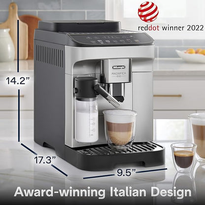 Automatic Espresso & Coffee Machine with Auto Milk Frother, Built-in Grinder & Auto-Clean Function - For Latte, Cappuccino, Americano, Iced Coffee,Silver