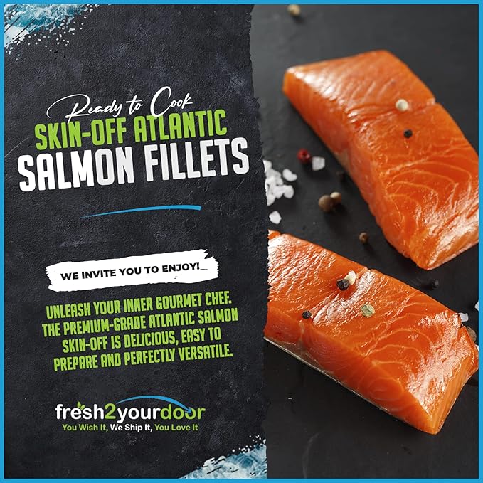 Fresh Atlantic Salmon Fillets, Best Premium Quality in the US, Center Cut, Perfectly Trimmed,  (20 Lb.) - Kosher, Ready to Cook - Skinless, 100% Natural and High in Omega3.