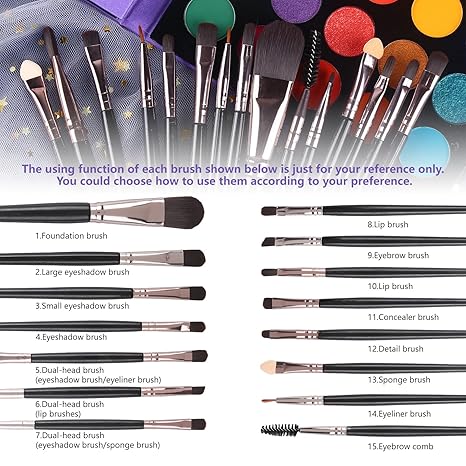 Eyeshadow Palette with 15Pcs Brushes Makeup Set, Pigmented 86 Colors Make Up Sets Valentine's Gift, Matte Shimmer Glitter Eye Shadow Pallet Highlighter Contour Blush Powder Brush Beauty Kit