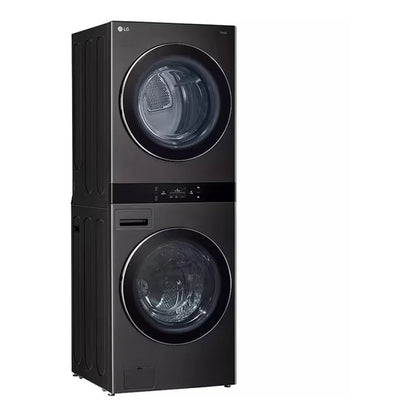 27 inch Front Load Washer with 5.0 cu. ft. Capacity and Electric Vented Dryer with 7.4 cu. ft. Capacity Washer/Dryer Combo, TurboWash 360, Allergiene Wash Cycle and TurboSteam, in Black Steel