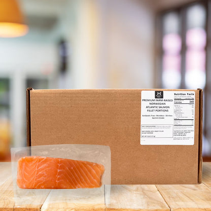 Antibiotic-Free Sashimi-Grade Skinless Atlantic Salmon, Frozen, (20 Lb.)